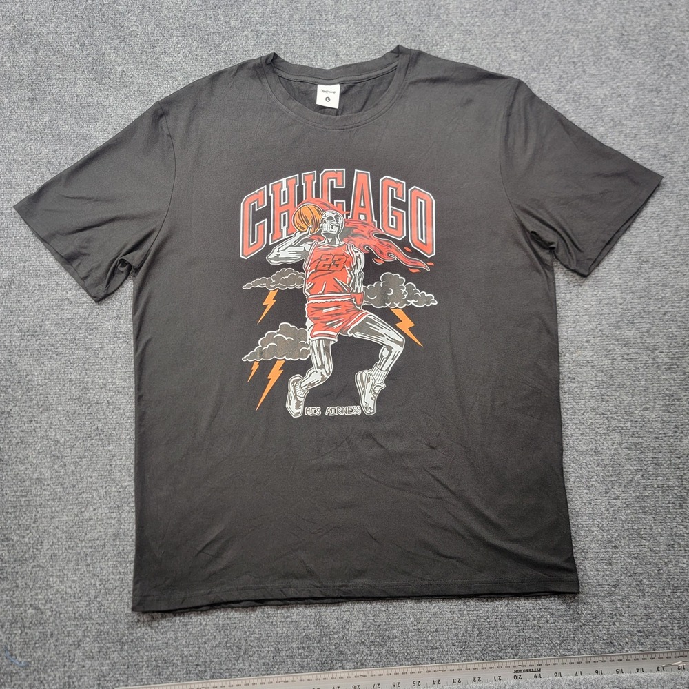 New Fashion Chicago Skeleton Basketball His Airness 23 Graphic T-Shirt Black L
